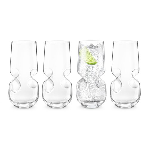Bubbles Seltzer / Bubbly Beverage Glasses - Set of 4 - 17 oz (500 ml)